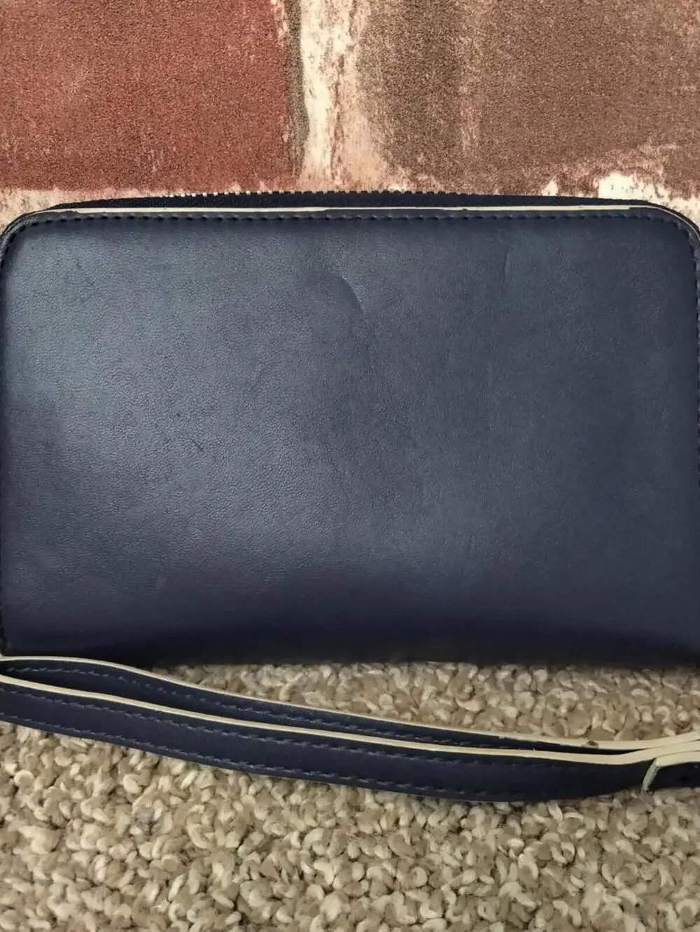 Vera Bradley Zip Around Accordion Wristlet Wallet Womens Navy Blue - Picture 5 of 6